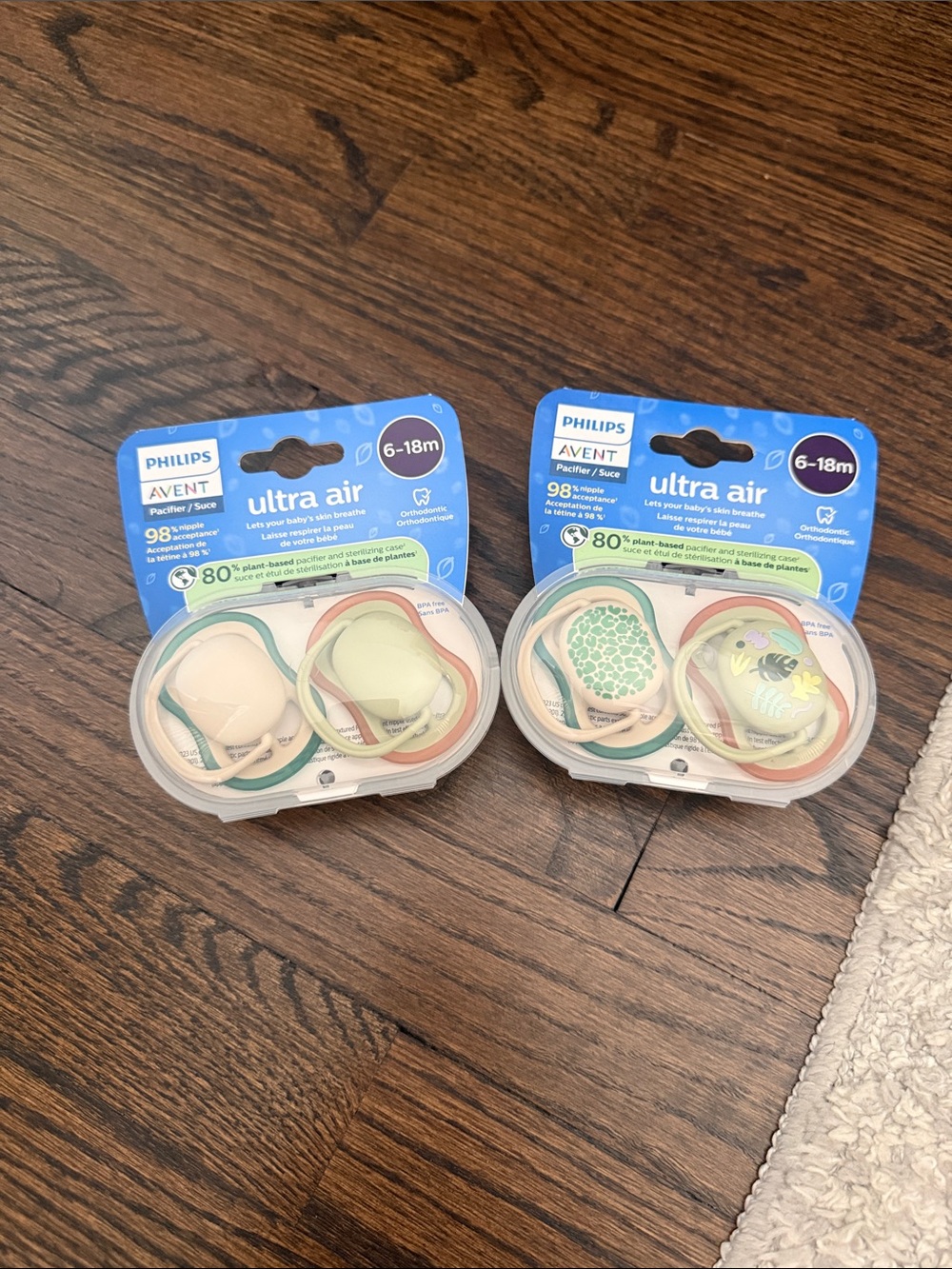 Philips Avent Ultra Air Pacifier Duo Pack - Pastel Green & Cream